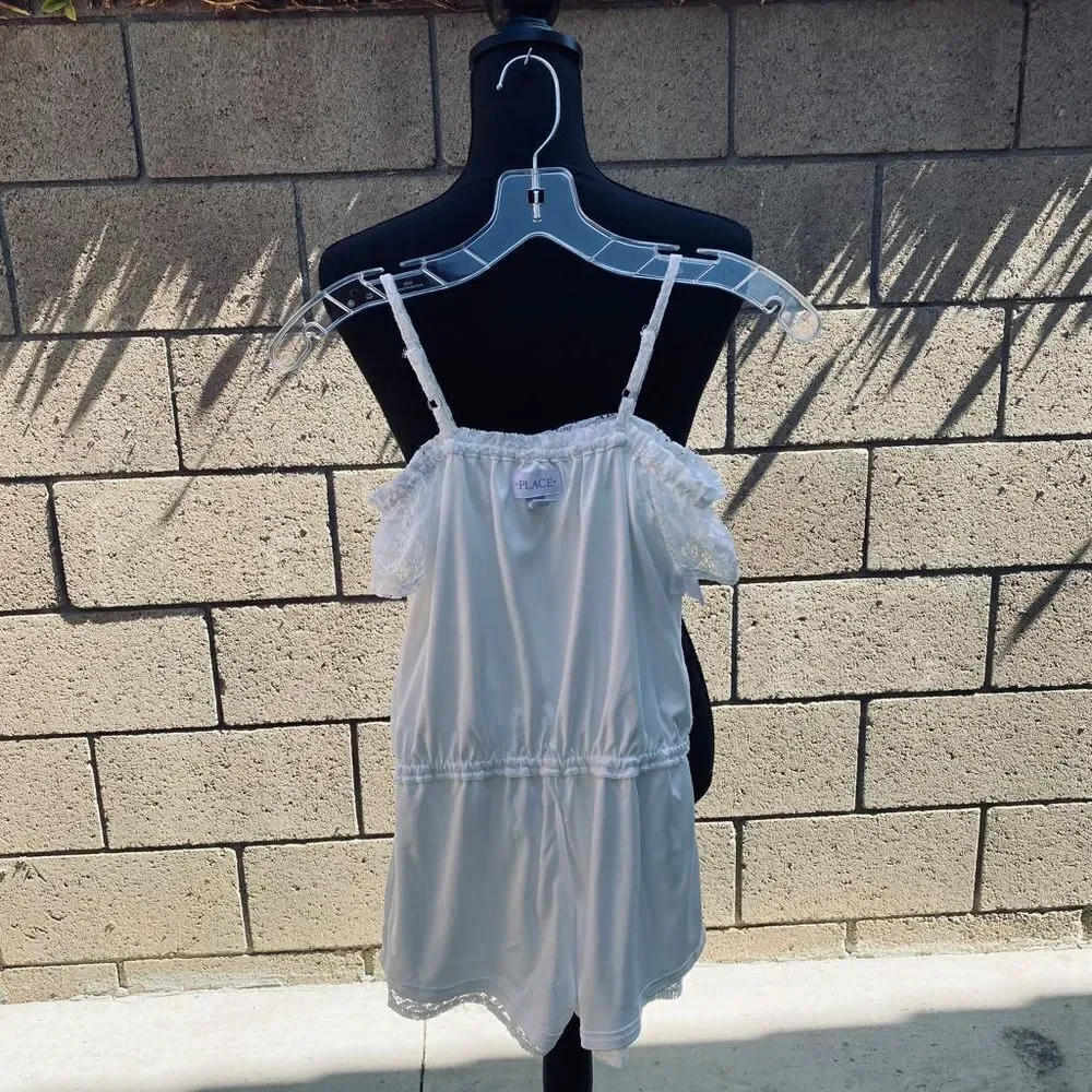 The Children’s Place Spaghetti Strap Off Shoulder Romper Size 7/8